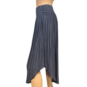 RAMY BROOK New York Pleated Asymmetrical Midi Length Skirt Blue Sz S/P